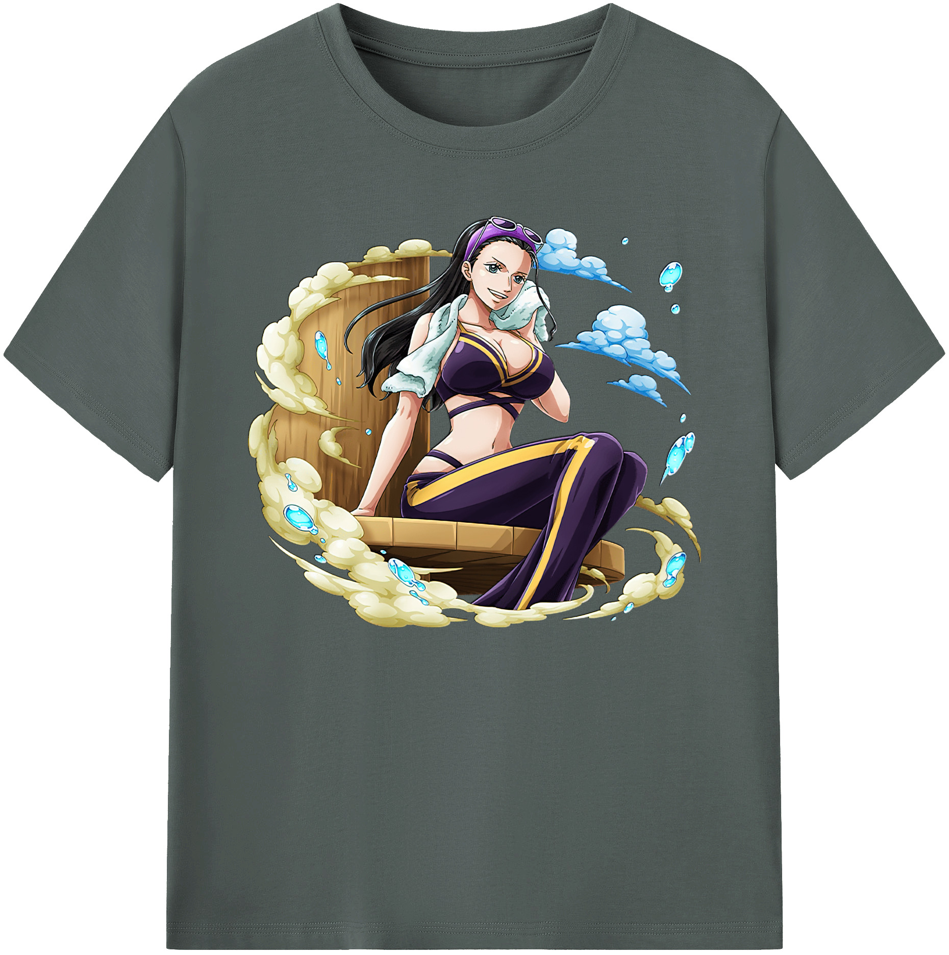 ワンピース ニコ・ロビン ONE PIECE Nico Robin 綿100％ メンズ半袖Tシャツ｜肌触りやわらか＆通気性
